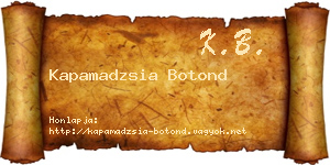 Kapamadzsia Botond névjegykártya